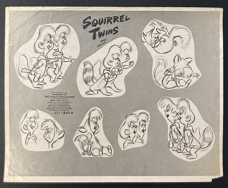 The Squirrel Twins, Lost Boys from Disney's Peter Pan (Ozalid) by Disney Studio at The Illustration Art Gallery