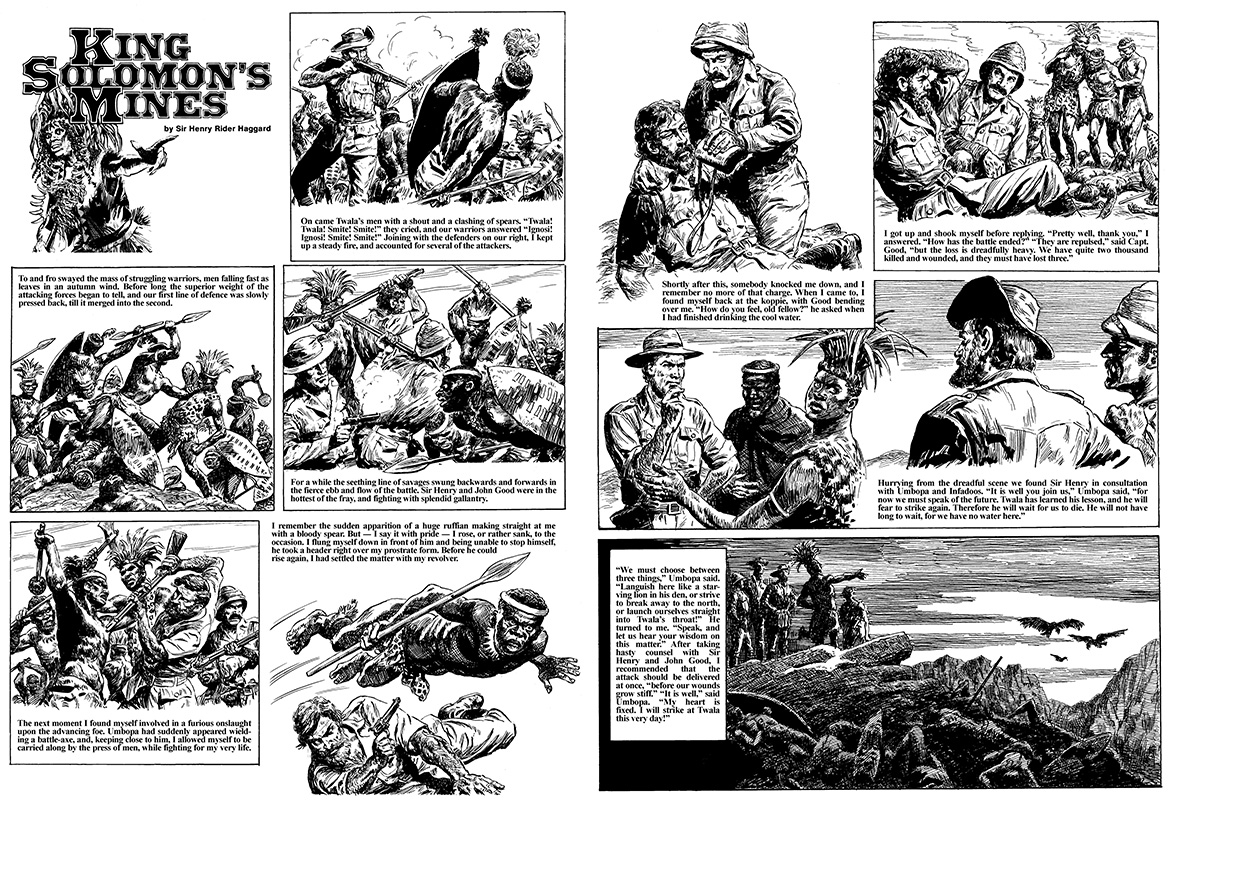 King Solomon's Mines Pages 21 and 22 (two pages) (Originals) art by King Solomon's Mines (Doughty) at The Illustration Art Gallery