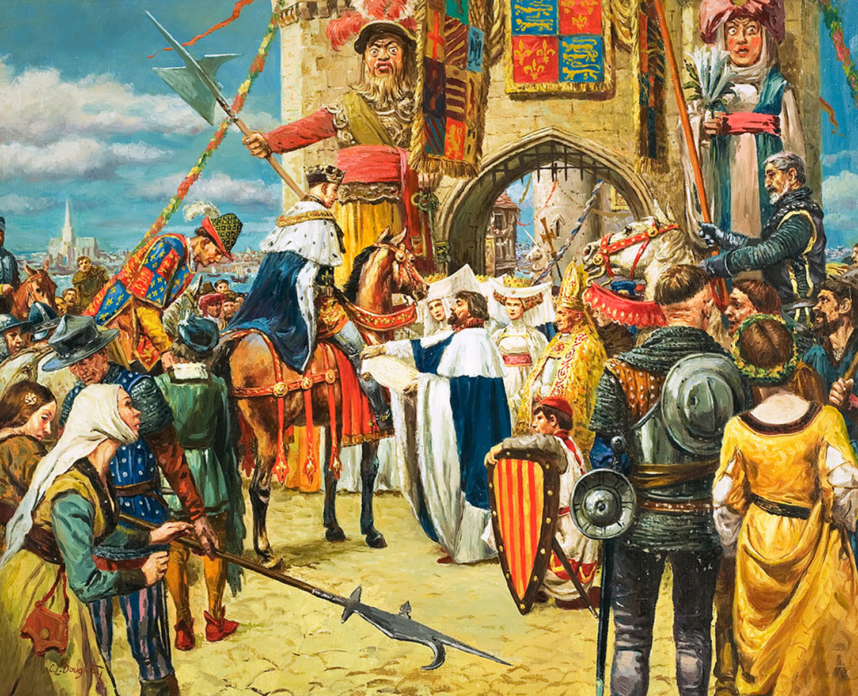 A Hero's Welcome for King Harry (Original) (Signed) art by British History (Doughty) at The Illustration Art Gallery