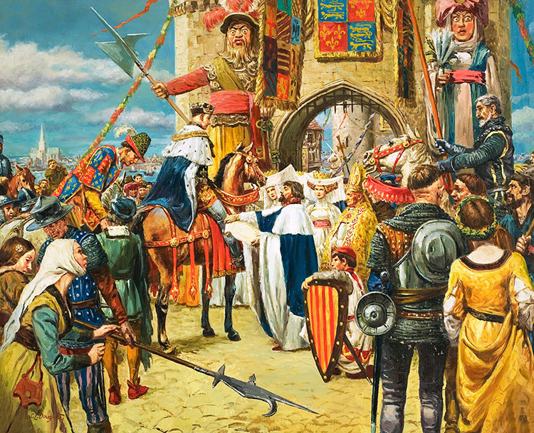 A Hero's Welcome for King Harry (Original) (Signed) by British History (Doughty) at The Illustration Art Gallery