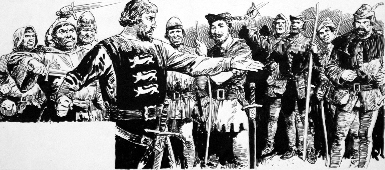 King Richard the Lionheart meets Robin Hood (Original) art by Cecil Doughty at The Illustration Art Gallery