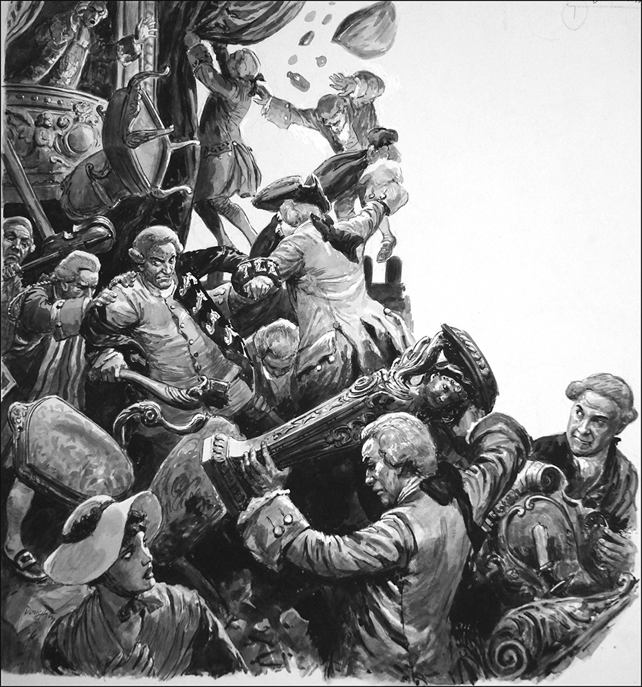 Riot in Theatreland (Original) (Signed) art by British History (Doughty) at The Illustration Art Gallery