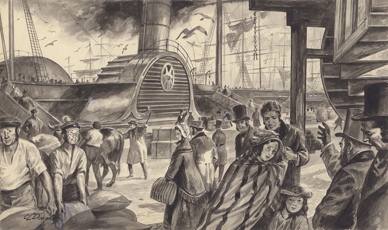 Britannia Steamship of 1840 (Original) (Signed) art by British History (Doughty) at The Illustration Art Gallery