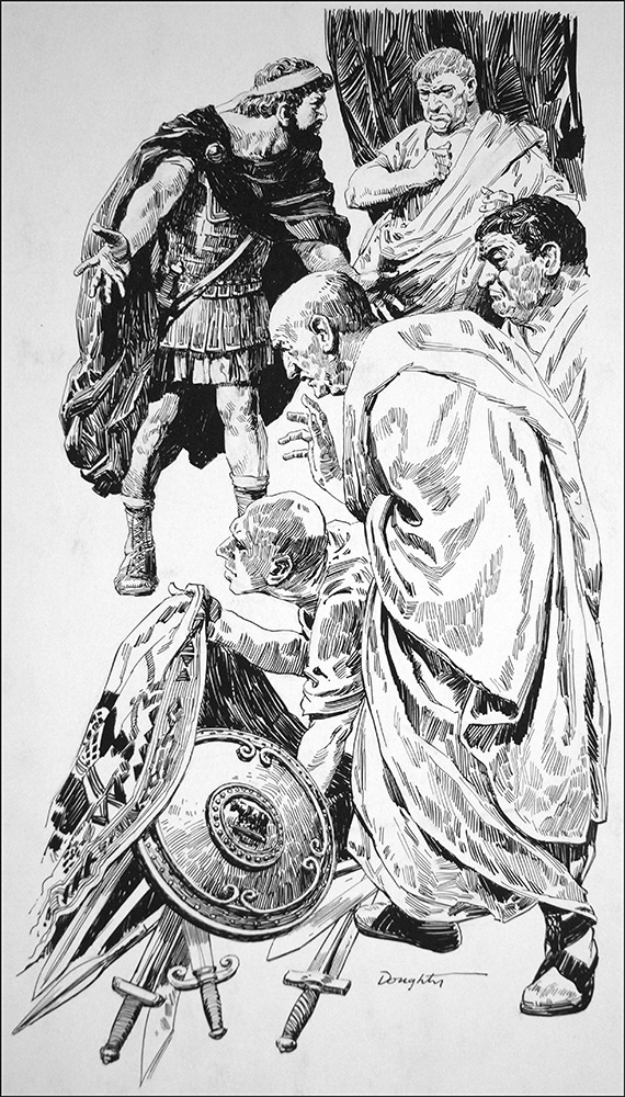 Tarquin the Etruscan Tyrant King of Rome (Original) (Signed) art by Cecil Doughty Art at The Illustration Art Gallery