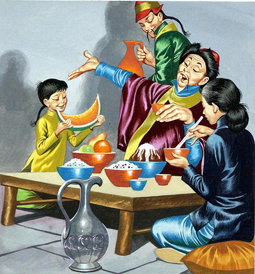 Aladdin Feast (Original) by More Children's Stories (Ron Embleton) at The Illustration Art Gallery