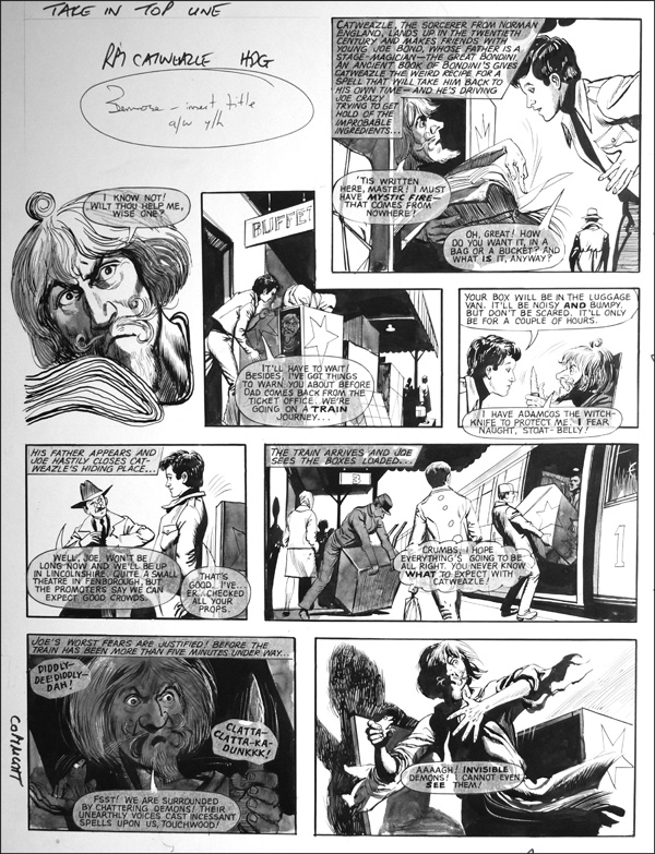 Catweazle - Magic Fire (TWO pages) (Originals) by Catweazle (Gerry Embleton) at The Illustration Art Gallery