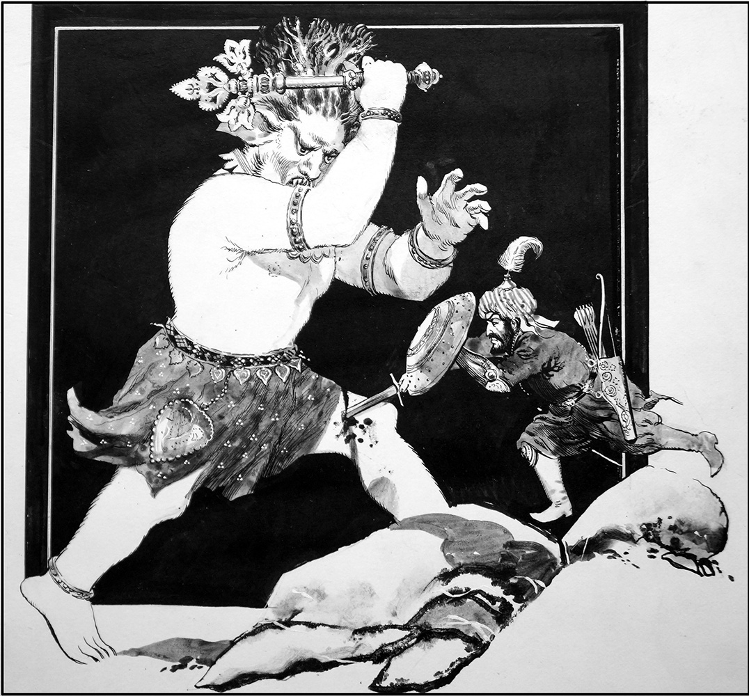 Rustam Slays the White Demon (Original) art by Gerry Embleton Art at The Illustration Art Gallery