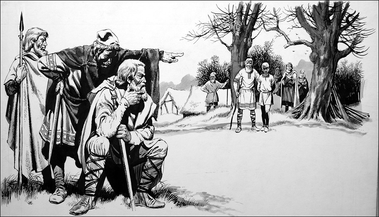 Ethelwulf at Senlac (Original) (Signed) art by Gerry Embleton Art at The Illustration Art Gallery