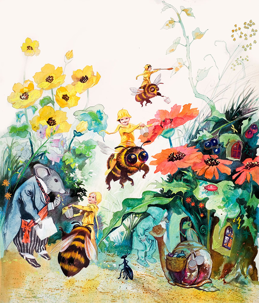 The Honey Fairies (Original) art by Gerry Embleton Art at The Illustration Art Gallery