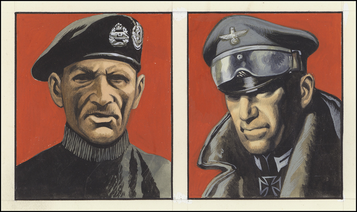 Monty and Rommel Portraits (Original) art by World War II (Ron Embleton) at The Illustration Art Gallery