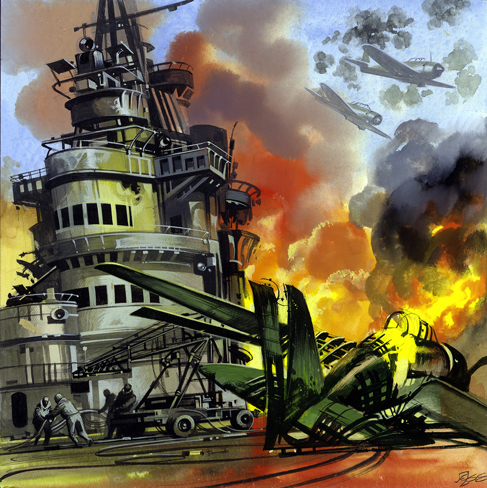 Kamikaze (Original) (Signed) art by World War II (Ron Embleton) at The Illustration Art Gallery