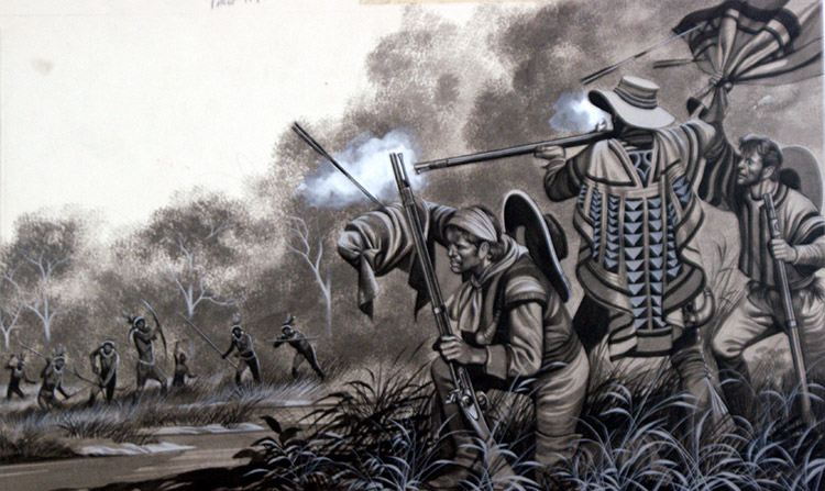 The Courage of the Chavante (Original) by Central and South American History (Ron Embleton) at The Illustration Art Gallery