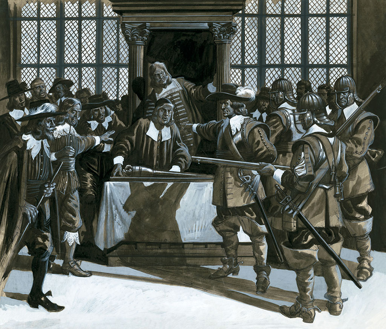 Cromwell In Parliament (Original) art by British History (Ron Embleton) at The Illustration Art Gallery