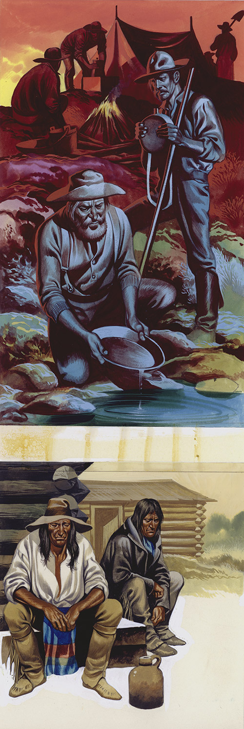 Gold Panning in the Reservations (Original) by The Winning of the West (Ron Embleton) at The Illustration Art Gallery