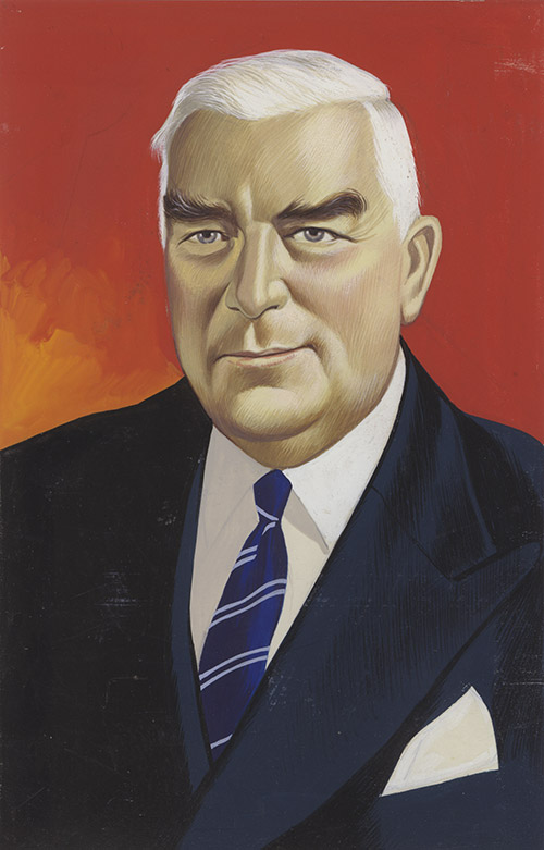 Prime Minister Robert Menzies (Original) by Ron Embleton Art at The Illustration Art Gallery