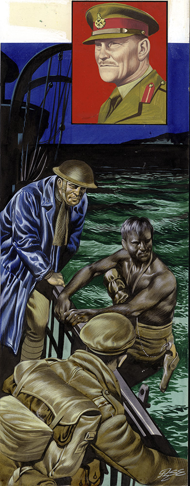 Undercover of Darkness (Original) (Signed) art by World War II (Ron Embleton) at The Illustration Art Gallery