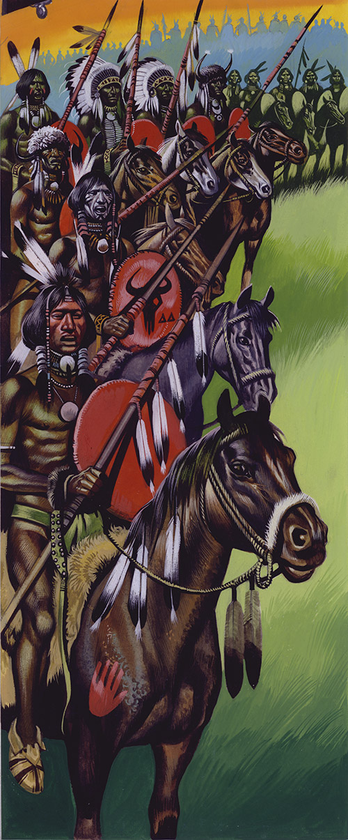 Indians Gathered for War (Original) by American History (Ron Embleton) at The Illustration Art Gallery