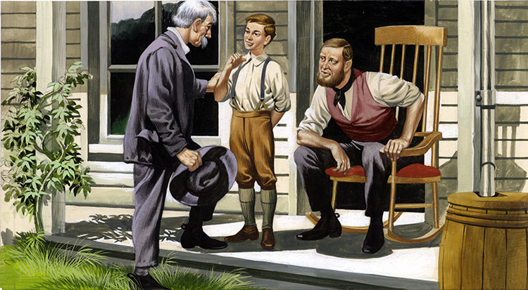 Mark Twain Meets Tom Sawyer (Original) by American History (Ron Embleton) at The Illustration Art Gallery