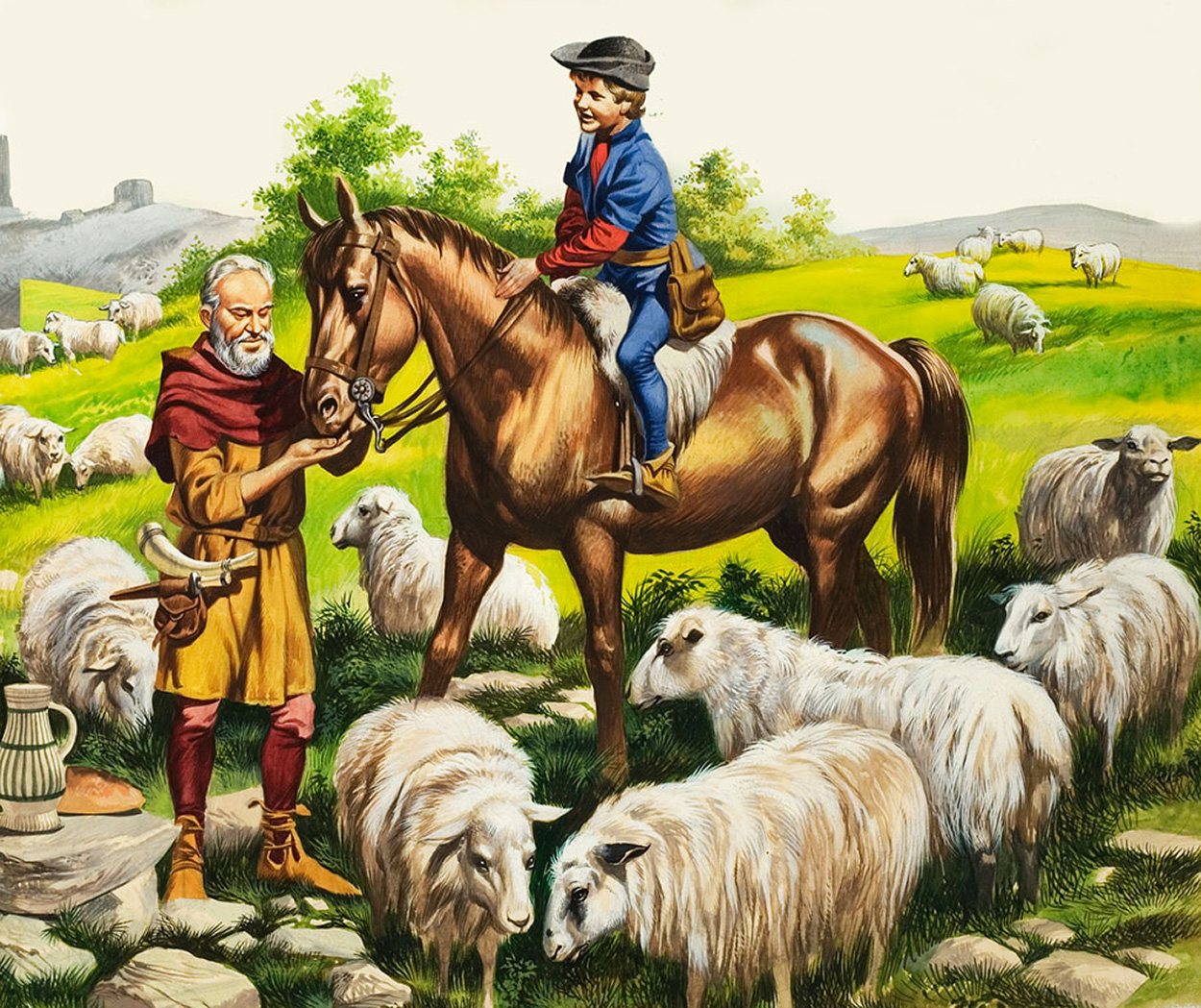 Growing Up in Times Gone By: A Farmer's Boy in the Fifteenth Century (Original) art by More Children's Stories (Ron Embleton) at The Illustration Art Gallery