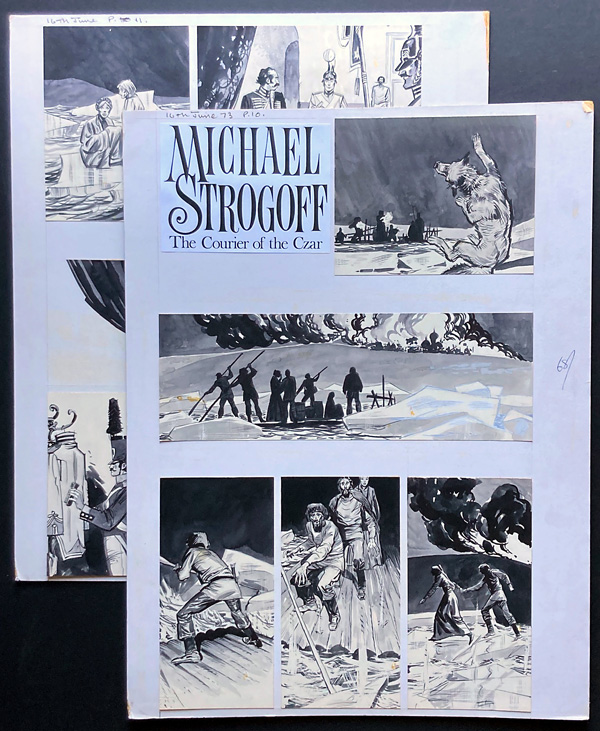 Michael Strogoff: Abandoned on the Ice (TWO pages) (Original) by Alfonso Font at The Illustration Art Gallery