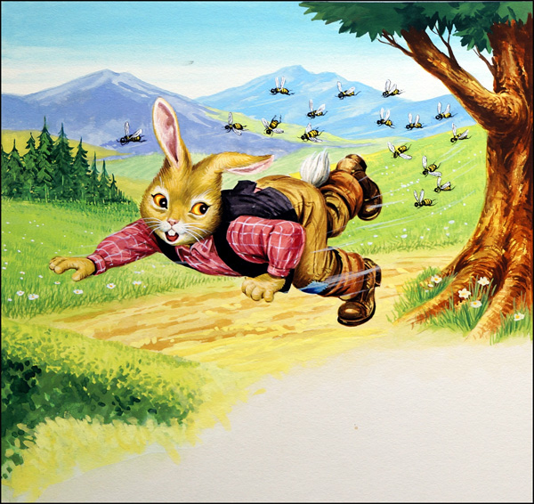 Flying Rabbit (Original) by Henry Fox at The Illustration Art Gallery