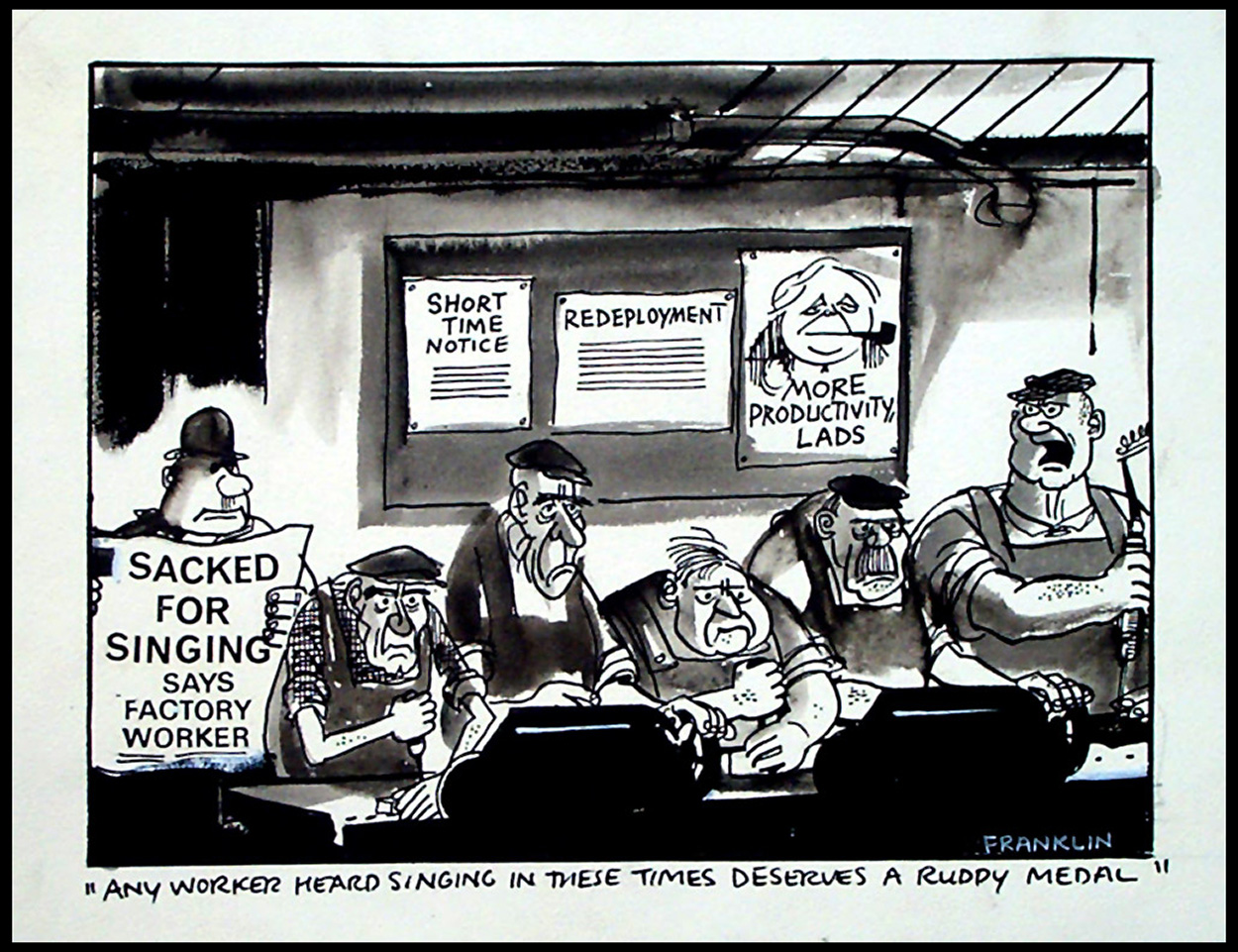 Sacked for Singing (Original) (Signed) art by Stanley Arthur Franklin at The Illustration Art Gallery