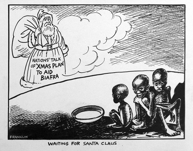 Biafra Crisis (Original) (Signed) by Stanley Arthur Franklin at The Illustration Art Gallery