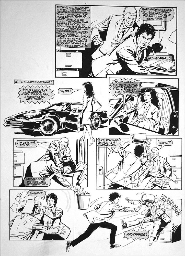 Knight Rider - KITT Hears Everything (TWO pages) (Originals) art by Phil Gascoine Art at The Illustration Art Gallery