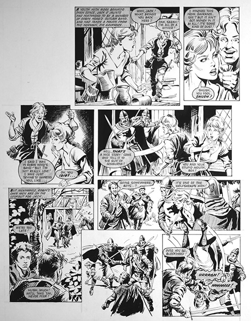 Robin of Sherwood: Shush (TWO pages) (Originals) by Phil Gascoine at The Illustration Art Gallery