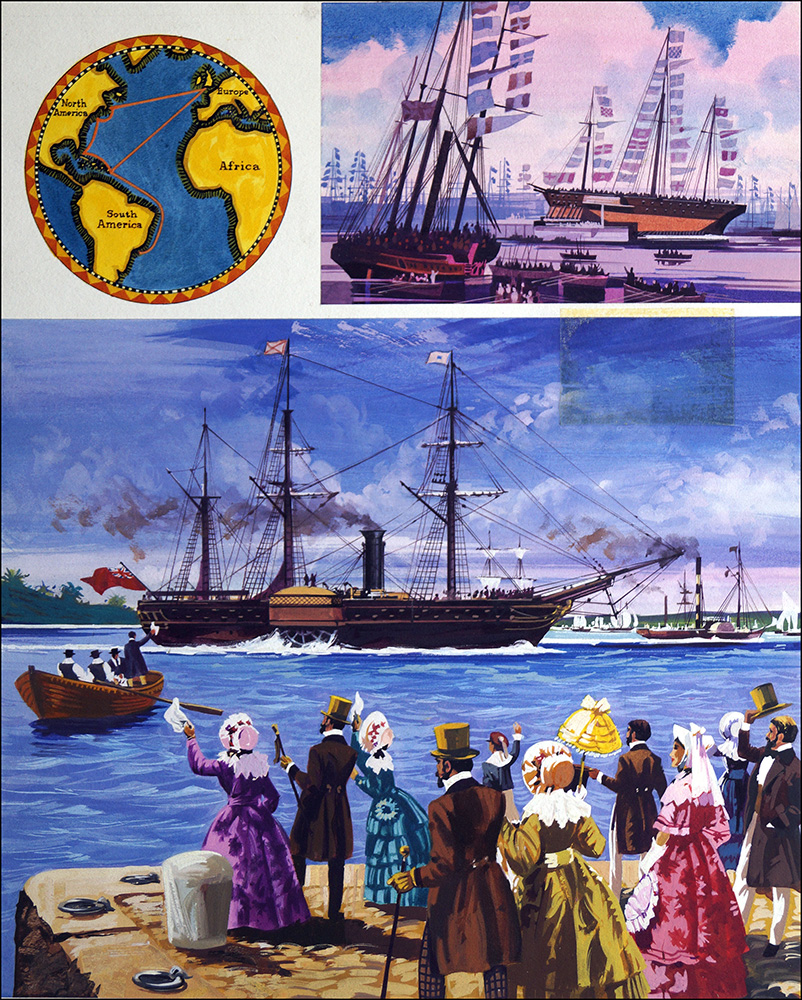 RMS Britannia (Original) art by Harry Green Art at The Illustration Art Gallery