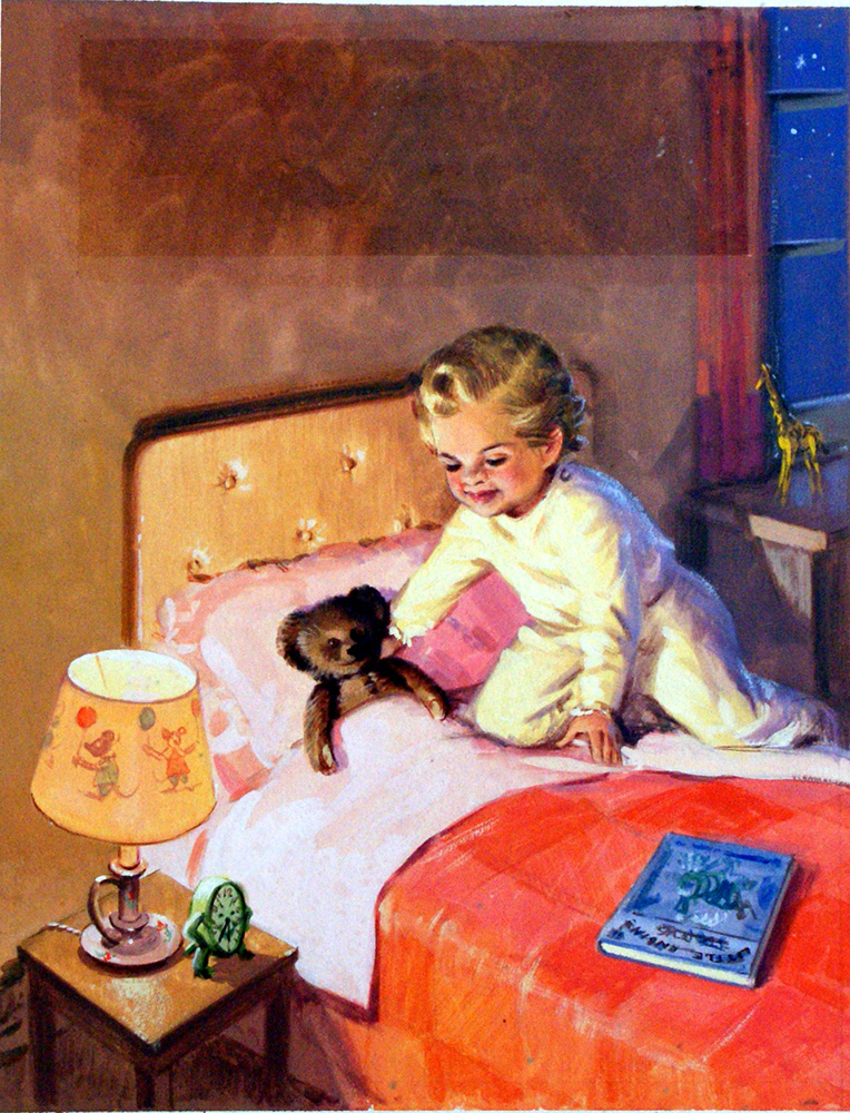 Bedtime Reading (Original) art by Roger Hall Art at The Illustration Art Gallery