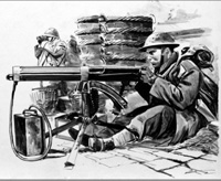 British Machine Gunner waiting for the Germans outside Dunkirk (Original)