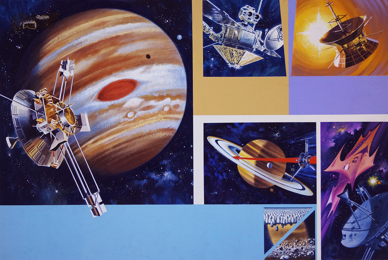 Unmanned Space Missions (Original) (Signed) art by Space (Wilf Hardy) at The Illustration Art Gallery