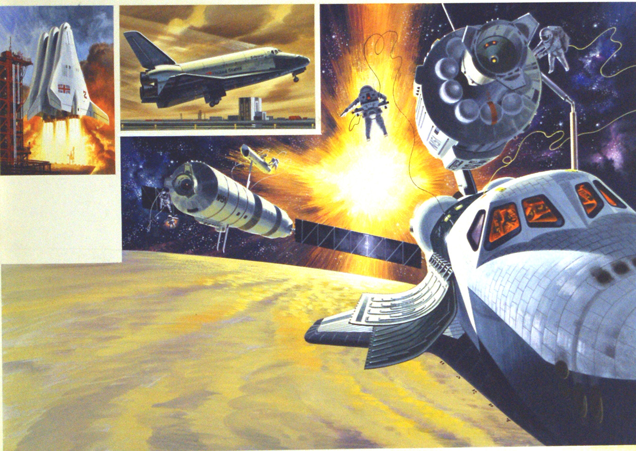 Future Developments of the Space Shuttle (Original) (Signed) art by Space (Wilf Hardy) at The Illustration Art Gallery