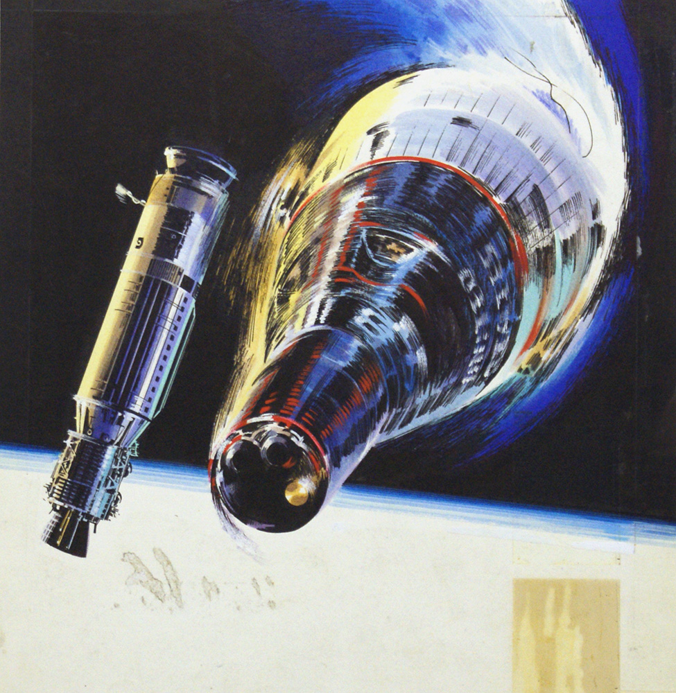 Gemini 8 Emergency in Space (Original) art by Space (Wilf Hardy) at The Illustration Art Gallery