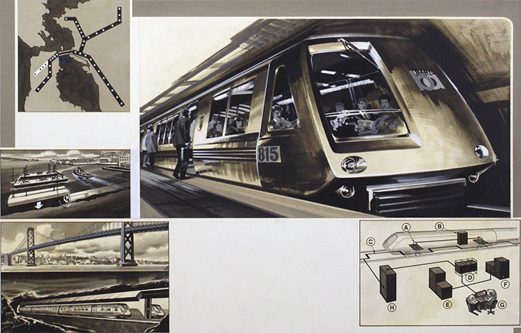 Bay Area Rapid Transport (Original) by Land (Wilf Hardy) at The Illustration Art Gallery