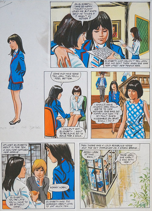 Enid Blyton's The Naughtiest Girl in the School: The Soaking (THREE pages) (Originals) by Tony Higham Art at The Illustration Art Gallery