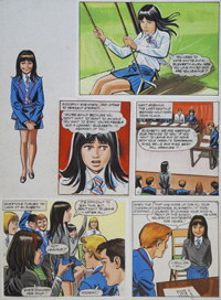 Enid Blyton's The Naughtiest Girl in the School: The End (TWO pages) art by Tony Higham
