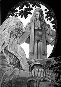 Merlin and the Lady of the Lake (Original) (Signed)