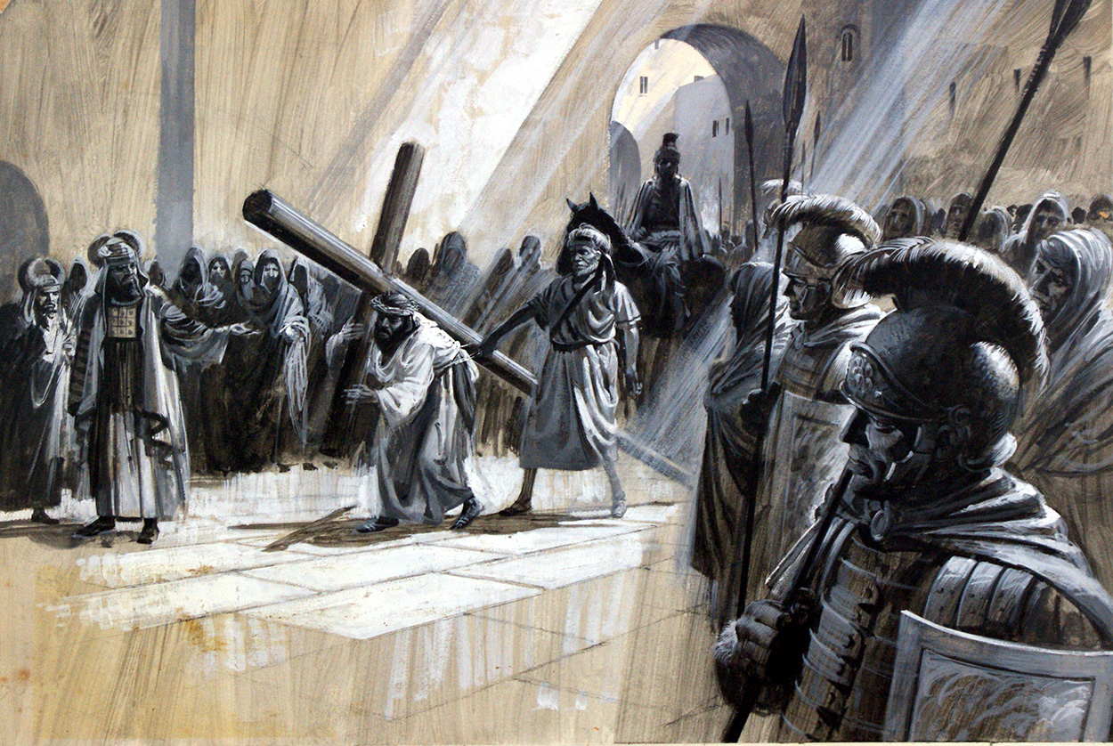 Christ Carrying the Cross (Original) art by Andrew Howat at The Illustration Art Gallery