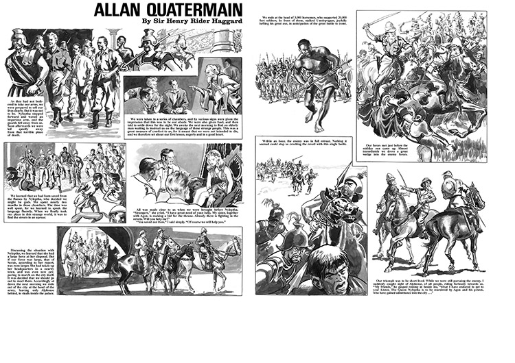 Allan Quatermain Pages 19 and 20 (TWO pages) (Originals) by Allan Quatermain (Mike Hubbard) at The Illustration Art Gallery