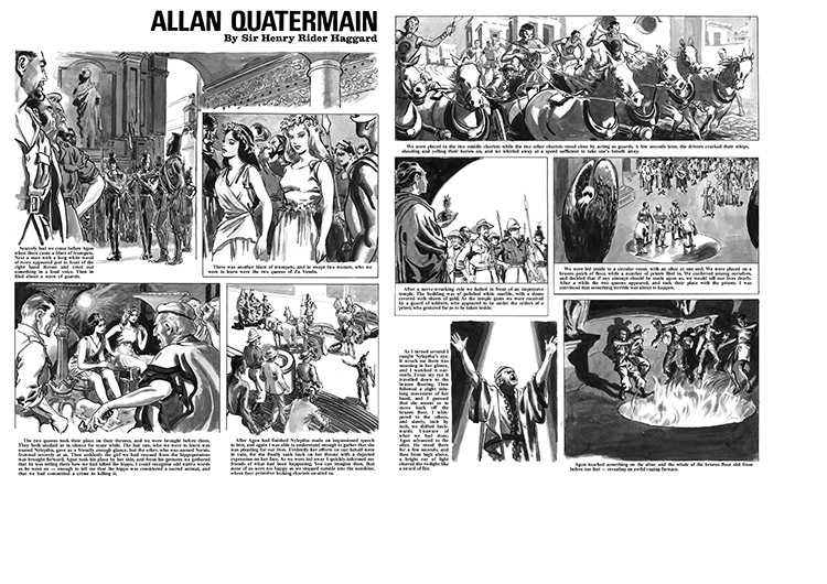 Allan Quatermain Pages 17 and 18 (TWO pages) (Originals) by Allan Quatermain (Mike Hubbard) at The Illustration Art Gallery