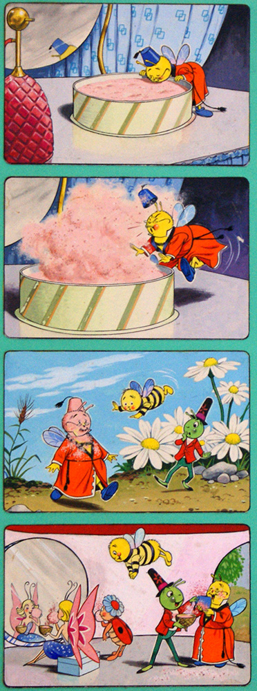 Gregory Grasshopper helps Mr Bumblebee (Original) art by Gregory Grasshopper (Gordon Hutchings) at The Illustration Art Gallery