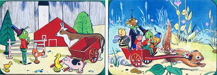Gregory Grasshopper Finds a Cart (Original) by Gregory Grasshopper (Gordon Hutchings) at The Illustration Art Gallery