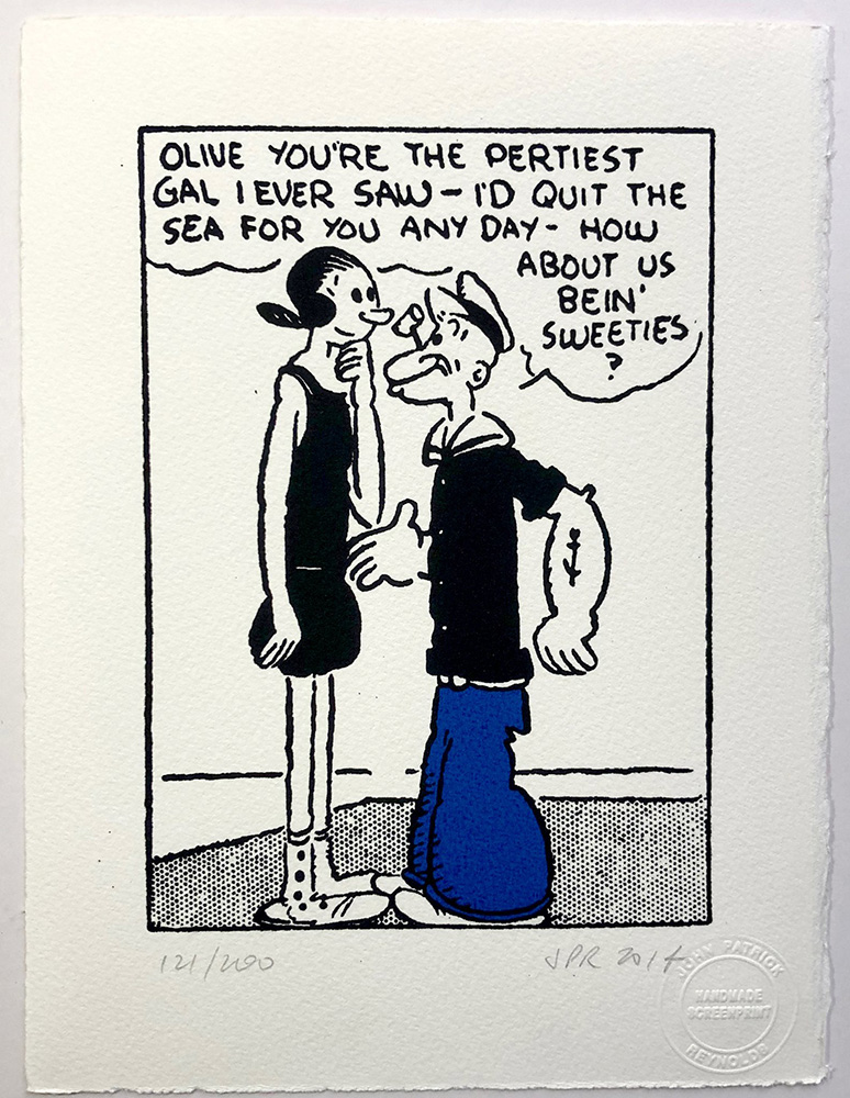 Popeye Makes His First Pass At Olive Oyl (Limited Edition Print) (Signed) art by JPR Screenprints at The Illustration Art Gallery