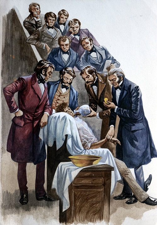 Doctors using nitrous oxide (laughing gas) as an anaesthetic (Original) by British History (Peter Jackson) at The Illustration Art Gallery