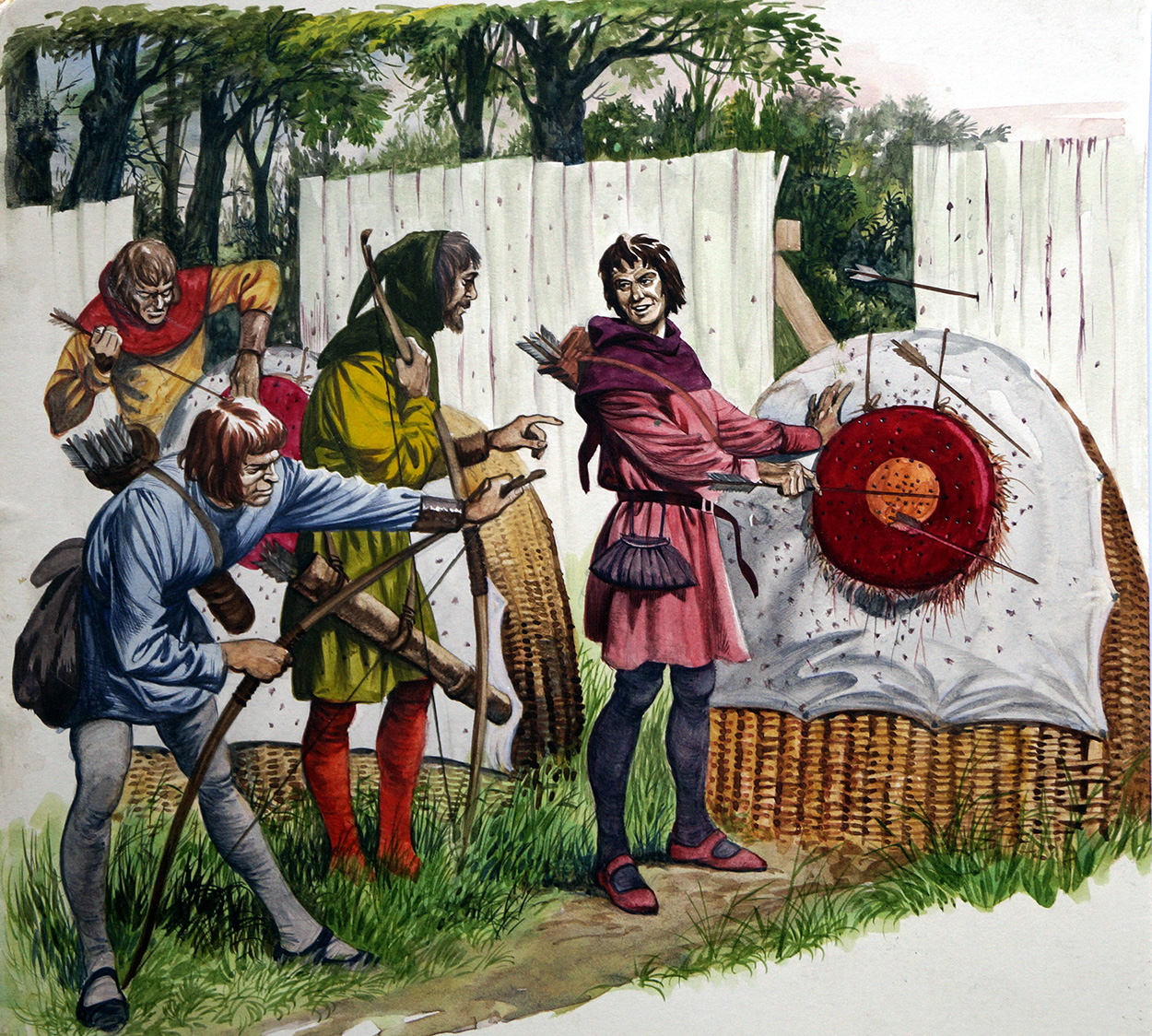 The Bowmen of Britain (Original) art by British History (Peter Jackson) at The Illustration Art Gallery