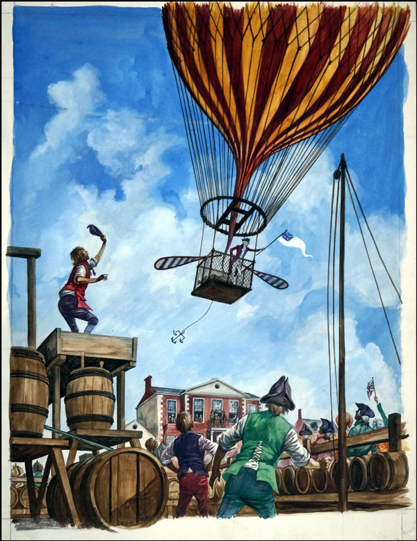 The First Balloons (Original) by British History (Peter Jackson) at The Illustration Art Gallery