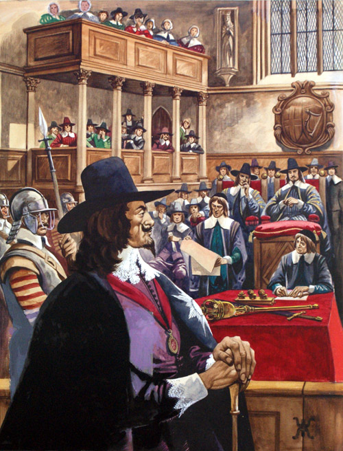 The Trial of King Charles I (Original) by British History (Peter Jackson) at The Illustration Art Gallery