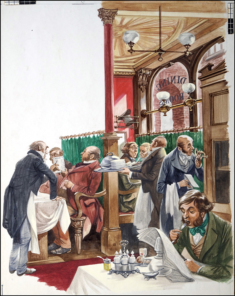 Victorian Dining Room (Original) art by British History (Peter Jackson) at The Illustration Art Gallery